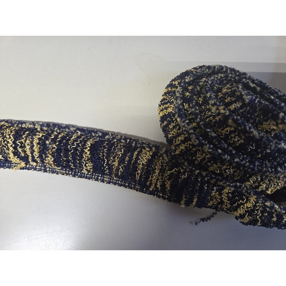 1 1/2 Yards Blue and Gold Upholstery Trim